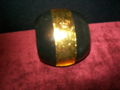 Black Lacquer & Gold Leaf Bracelet