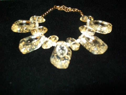 Clear Necklace With Gold Sprinkles