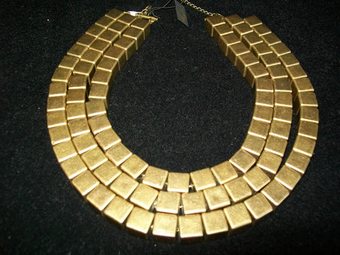 Necklace made of Bronze Colored Squares