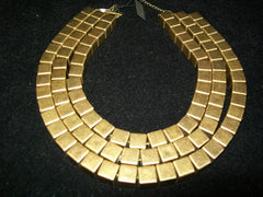 Necklace made of Bronze Colored Squares