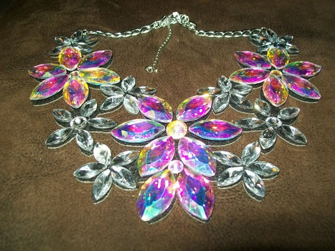 Rhinestone Flower Necklace